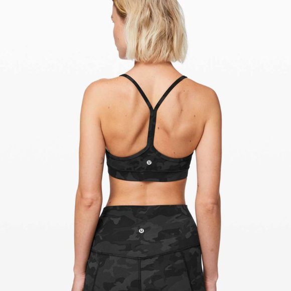 Lululemon Flow Y Bra *Nulu - Incognito Black Camo Multi Grey Size 12 - Picture 3 of 6
